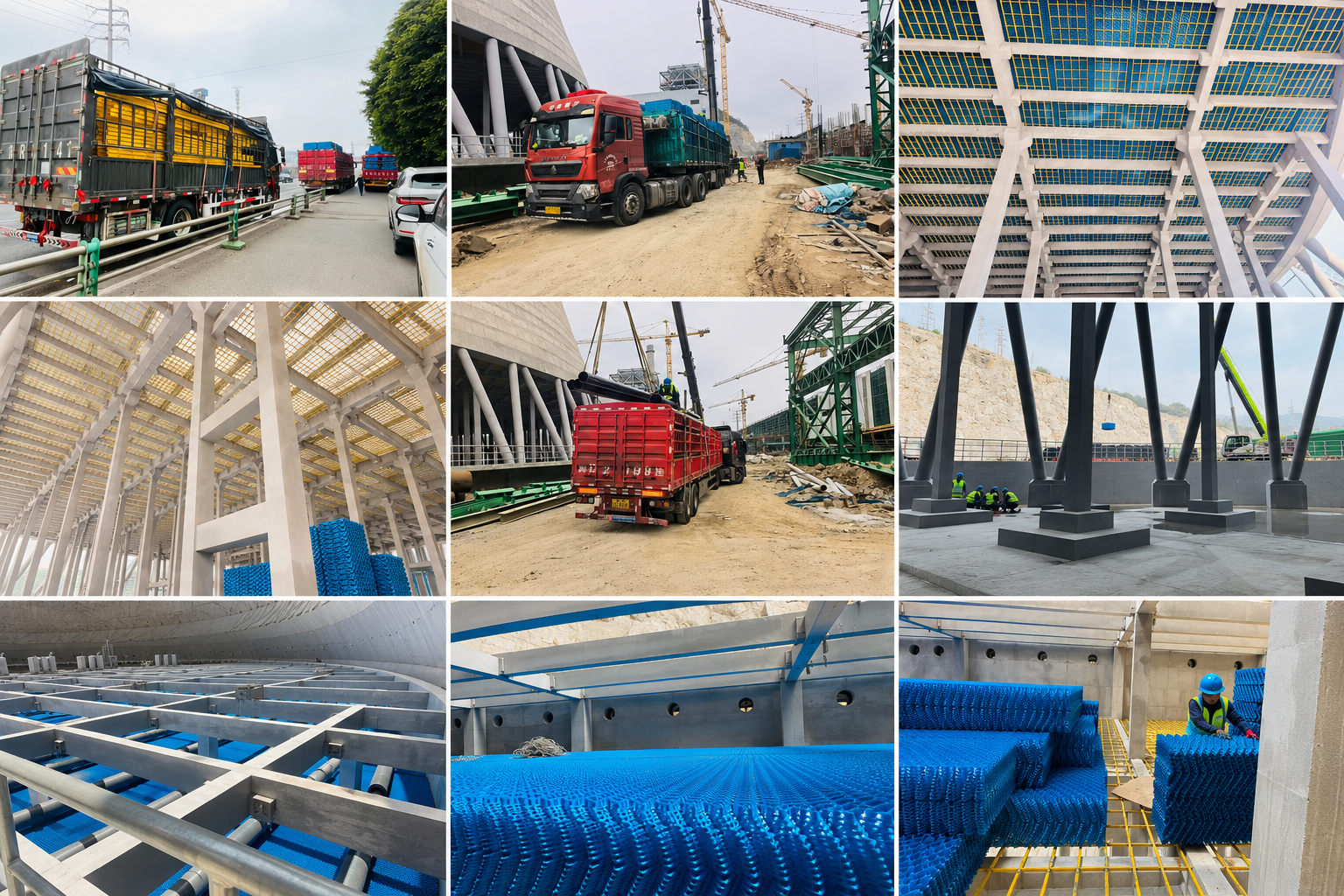 FRP cooling tower fill support