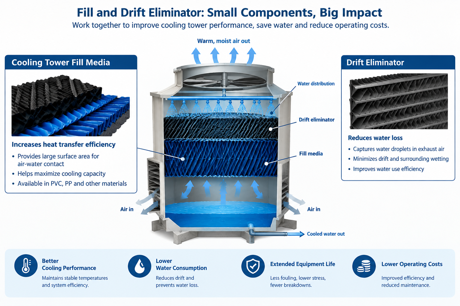 Cooling Tower Infills And Drift Eliminators Wholesalers